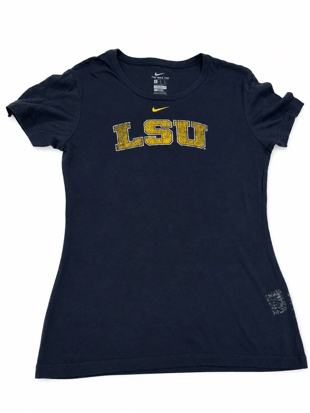 Nike Black Short Sleeve Tee with Gold LSU Logo